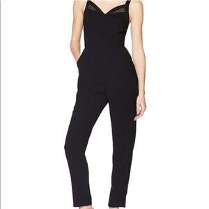 BCBG- Women's mesh inset jumpsuit - Black - Size 2- NWOT